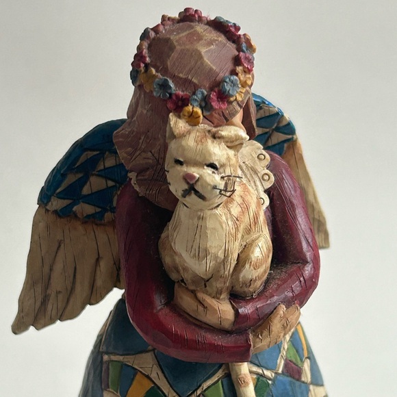 Jim Shore 2002 Angel With Kitten Cat Heartwood Creek Statue Figurine Decor - Picture 6 of 9
